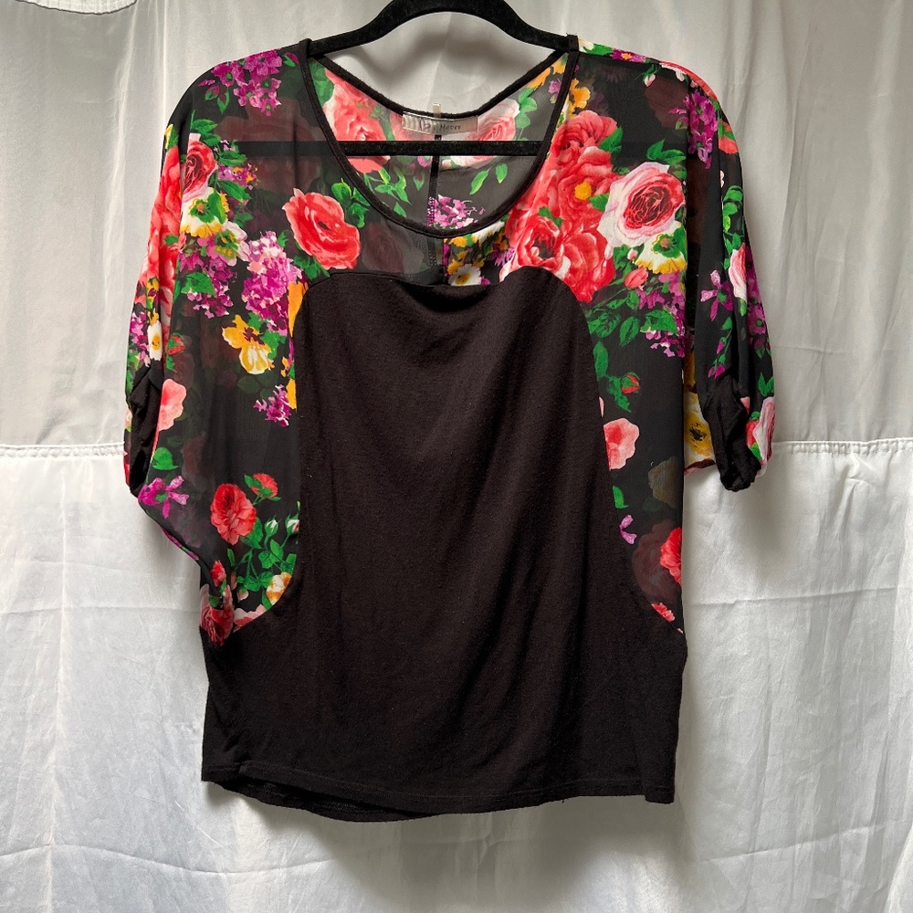 Floral sheer blouse